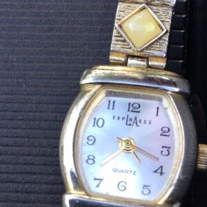 Express Gold and Silver Vintage Square Watch